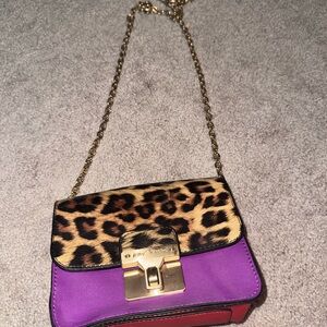 Betsey Johnson Leopard and Purple Crossbody Bag